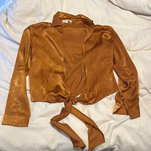 12th Tribe burnt orange satin blouse
